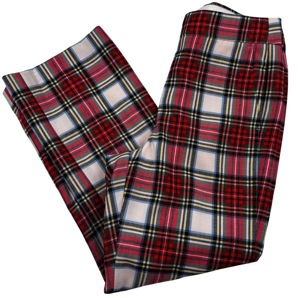 J. Crew Tartan Plaid Wool Blend Classy Preppy Timeless Ankle Pants Women's 4P